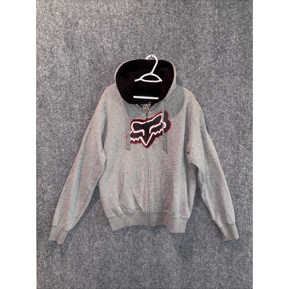 Fox Brand Gray Men's Hoodie Size XL Embroidered Fox Logo Heavy Weight